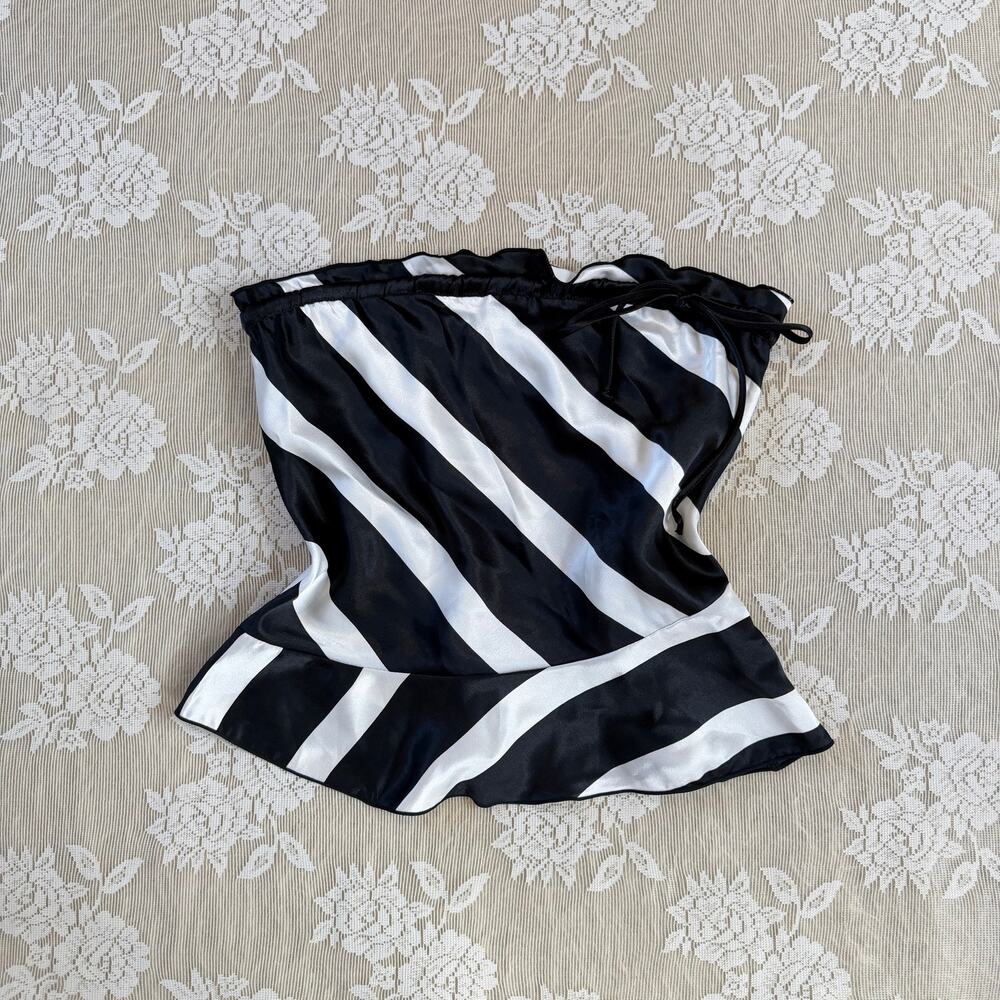 White House Black Market Y2K Strapless Peplum Top Size XS